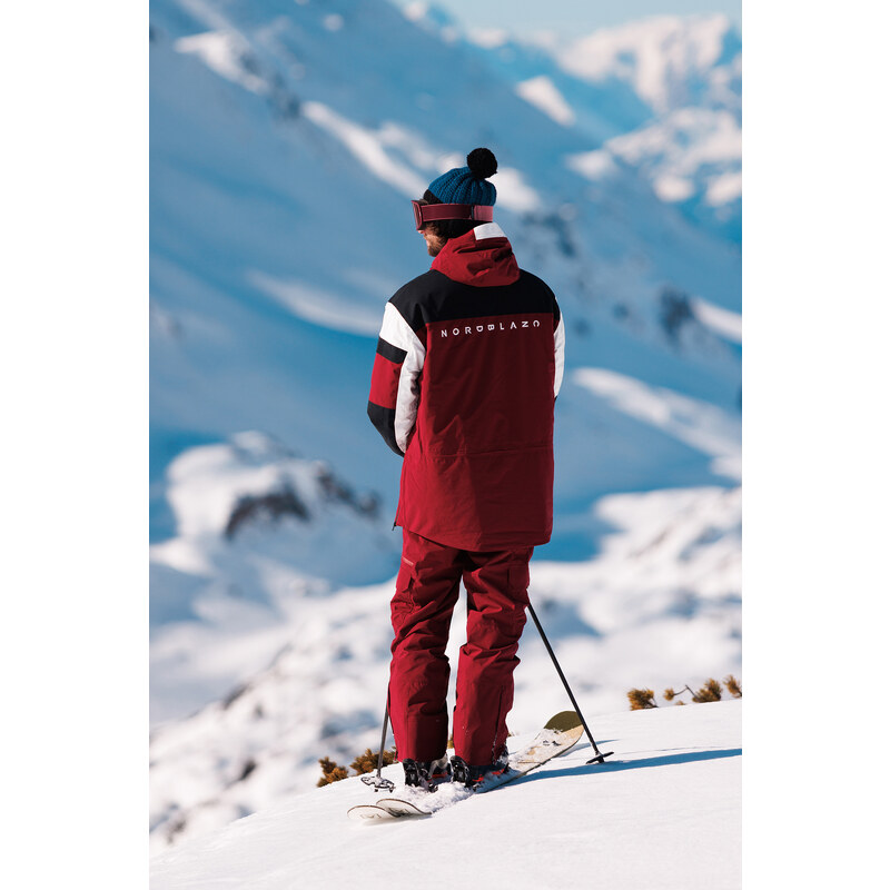 Nordblanc Vínový pánský snowboardový anorak ADAPTABLE