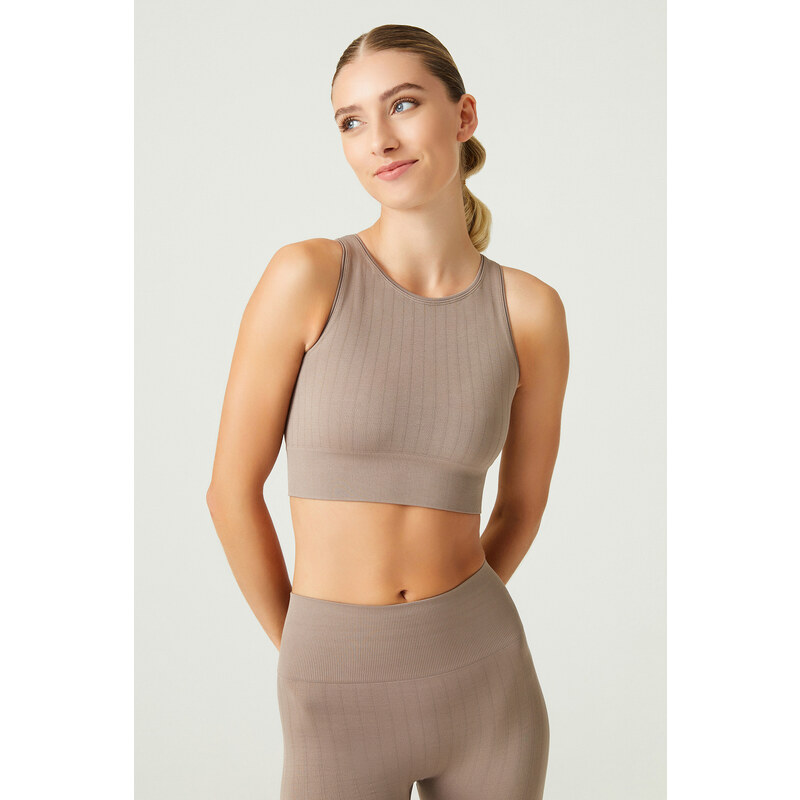 LOS OJOS x Melody Bronze Barbell Neck Seamless Sports Bra