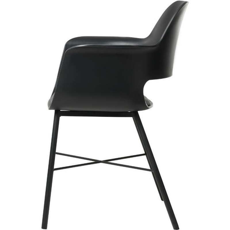 Černá plastová jídelní židle s područkami Unique Furniture Whistler
