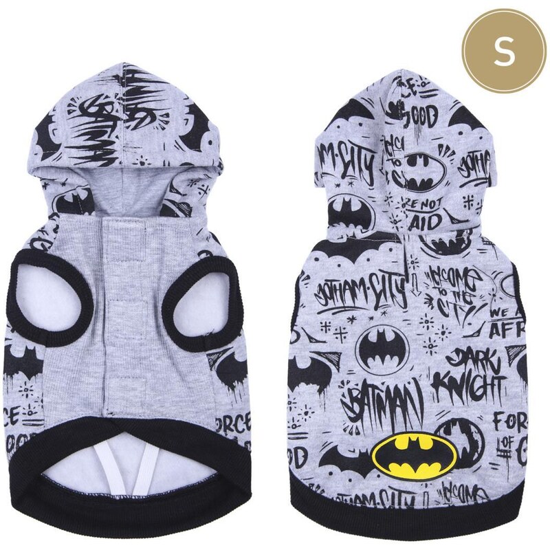 DOG SWEATSHIRT S COTTON BRUSHED BATMAN