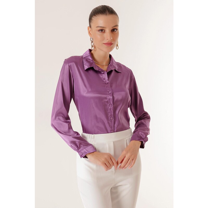 By Saygı Lightly Flowy Satin Shirt