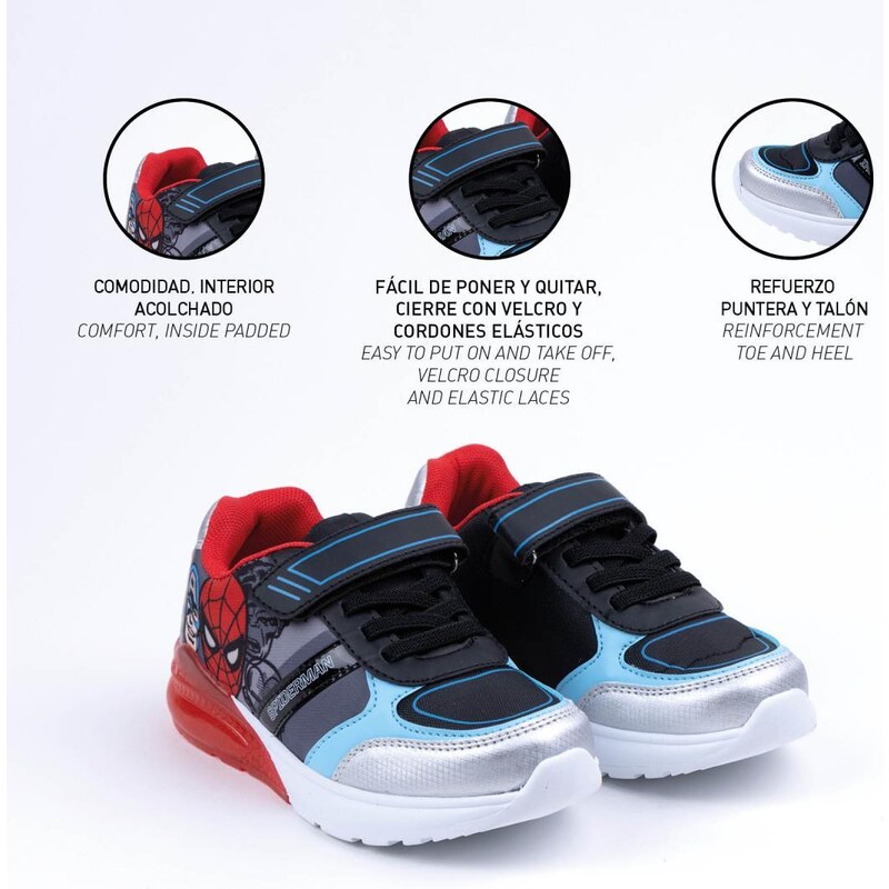 SPORTY SHOES TPR SOLE WITH LIGHTS AVENGERS SPIDERMAN