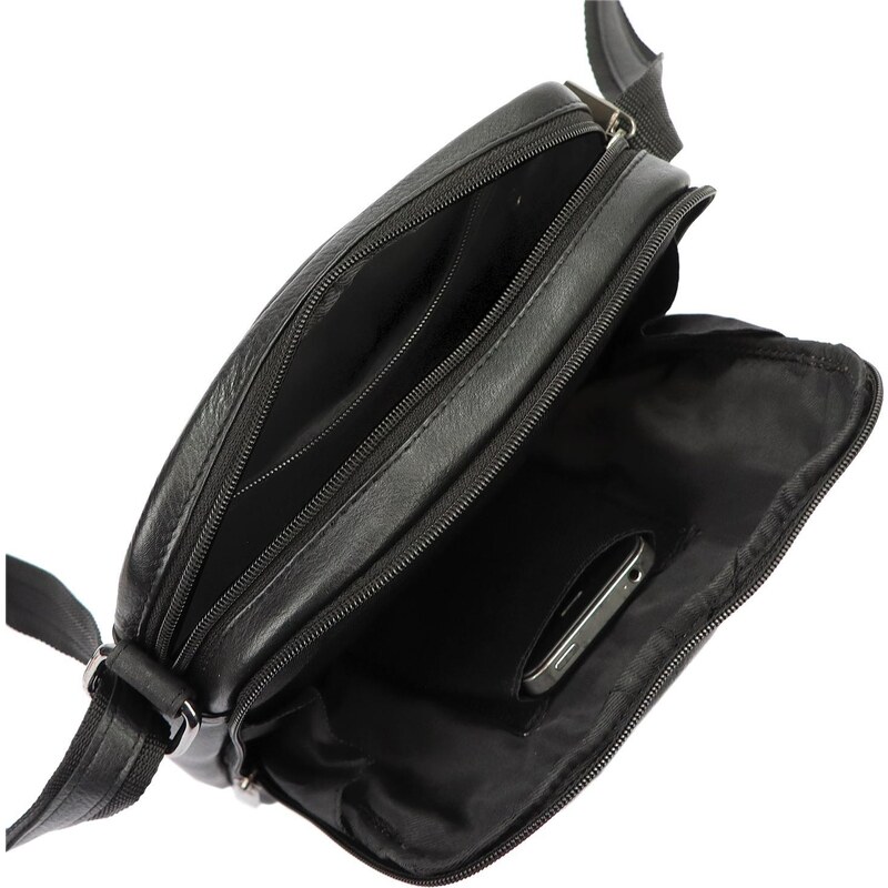 Pánská kožená taška přes rameno Nordee MSD-02 GM07 černá