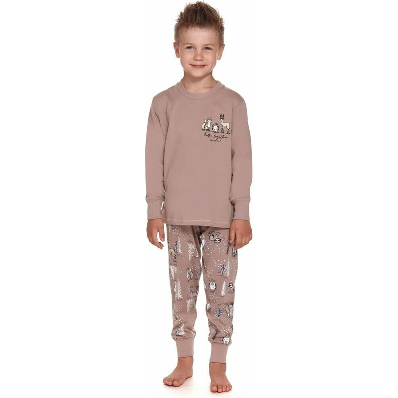 DN Nightwear Dětské pyžamo Fox hnědé