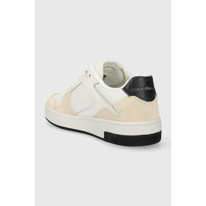 Sneakers boty Calvin Klein Jeans BASKET CUPSOLE LACE MIX NBS SAT bílá barva, YW0YW01446