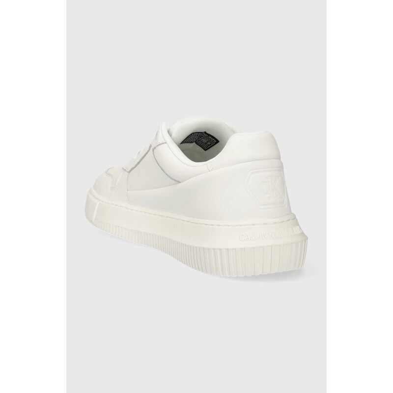 Sneakers boty Calvin Klein Jeans CHUNKY CUPSOLE LOW LTH IN SAT bílá barva, YM0YM00873