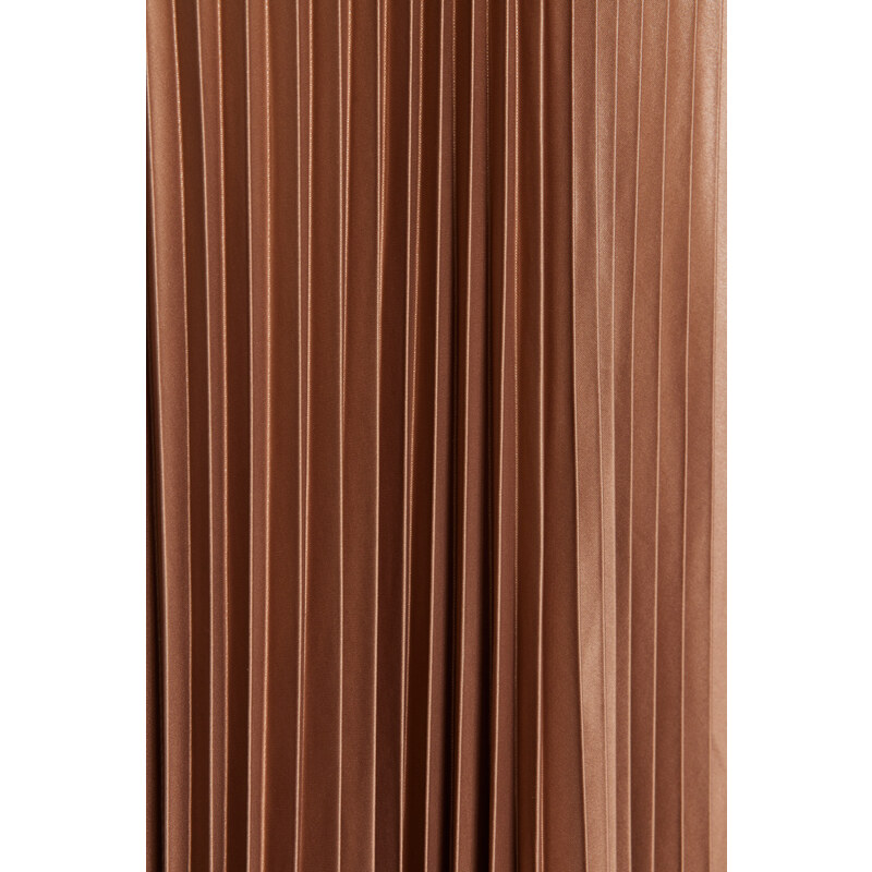 Trendyol Mink Pleated Maxi Knitted Skirt