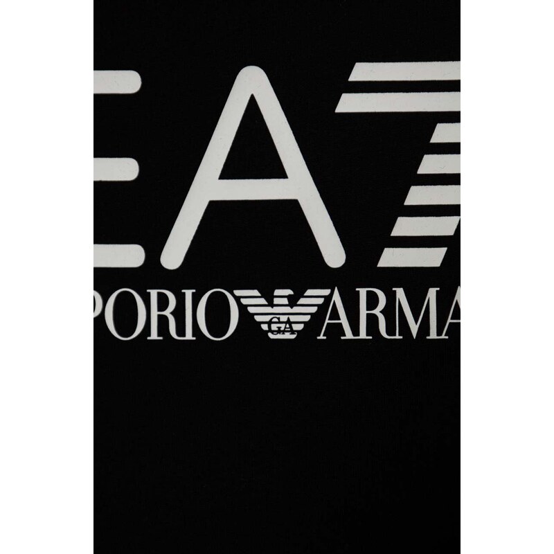 Dětská bavlněná souprava EA7 Emporio Armani černá barva