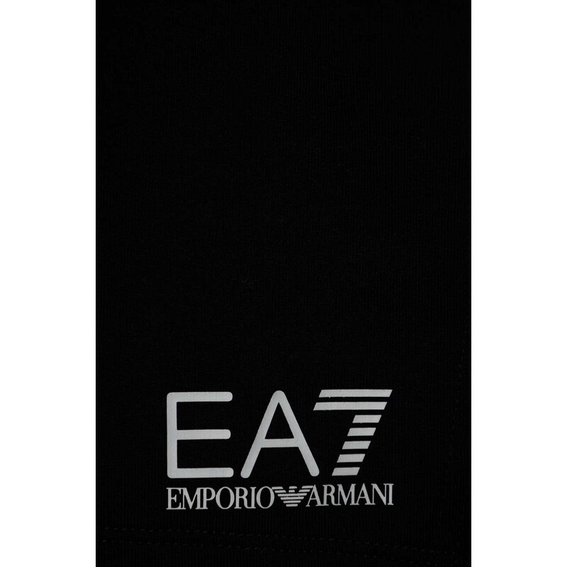 Dětská bavlněná souprava EA7 Emporio Armani černá barva