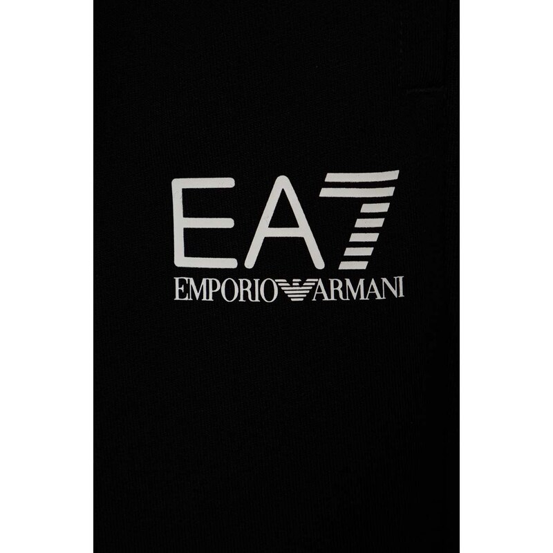 Dětské tepláky EA7 Emporio Armani černá barva, s potiskem