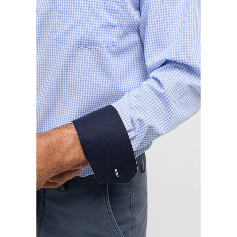 Košile Eterna Modern Fit "Twill Karo" drobná kostka - světle modrá 8913_12X146