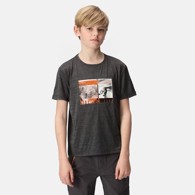 Dětské funkční tričko Regatta FINDLEY tmavě šedá