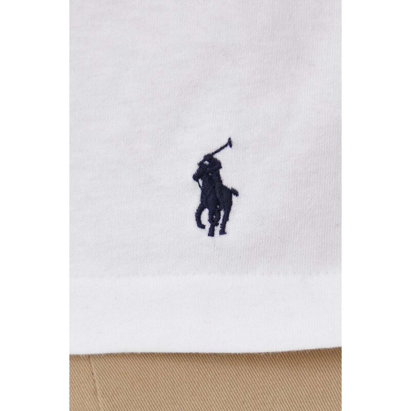 Bavlněné tričko Polo Ralph Lauren bílá barva, s potiskem