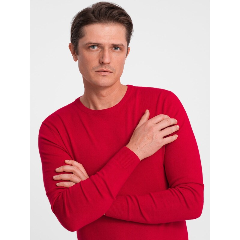 Ombre Classic men's sweater with round neckline - red