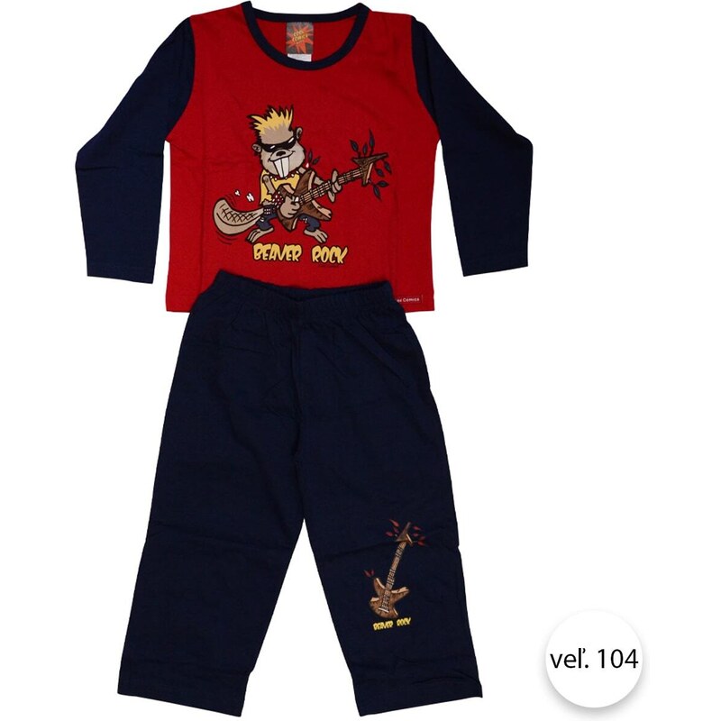 Chlapecké pyžamo Rock´n Roll, vel.104, červeno-modrá, COOL Comics