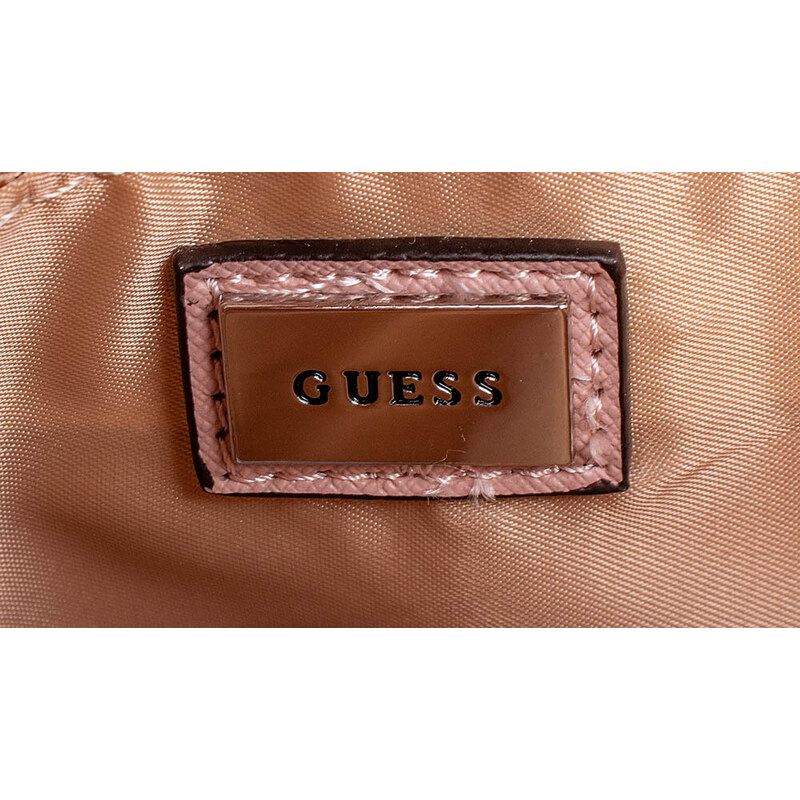 Guess dámská kabelka pudrová s logem a řetízkovým popruhem