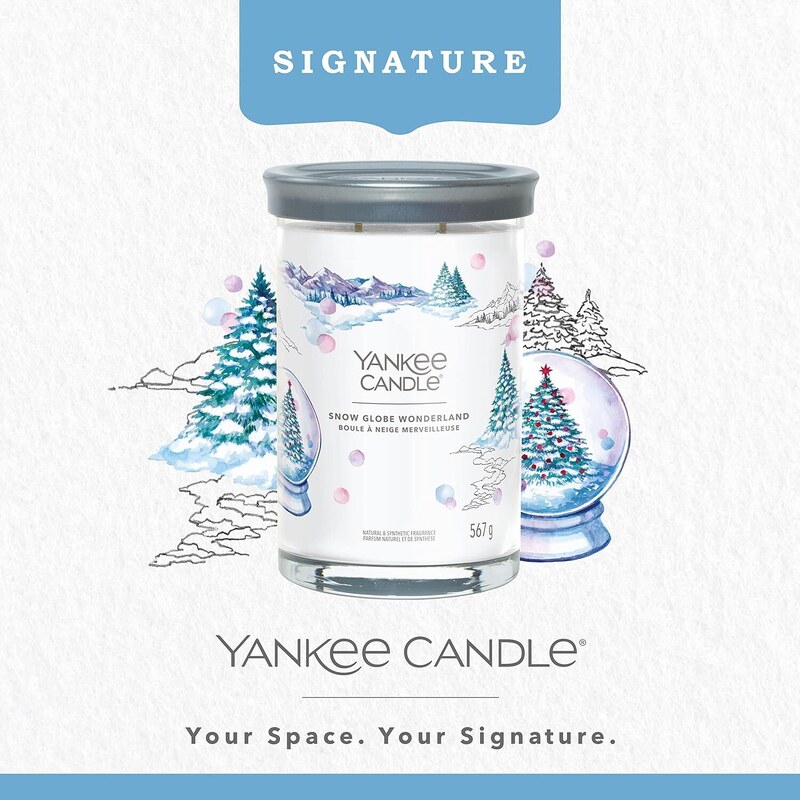 Yankee Candle vonná svíčka Signature Tumbler ve skle velká Snow Globe Wonderland 567g