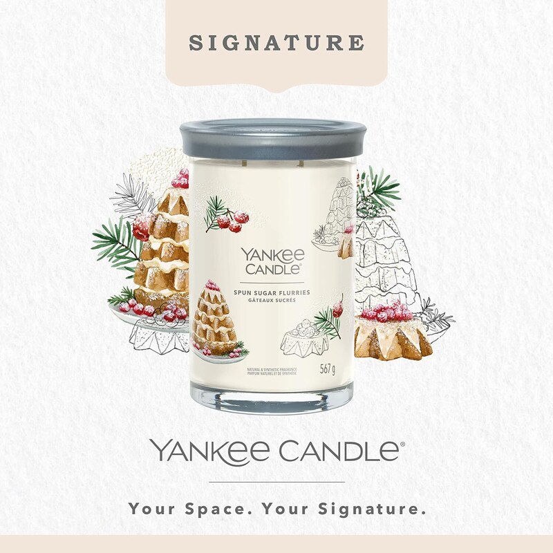 Yankee Candle vonná svíčka Signature Tumbler ve skle velká Spun Sugar Flurries 567g