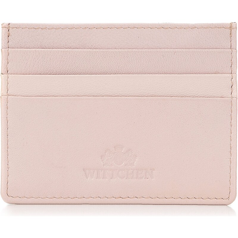 Klasické kožené pouzdro na kreditní karty Wittchen, světle růžová, přírodní kůže