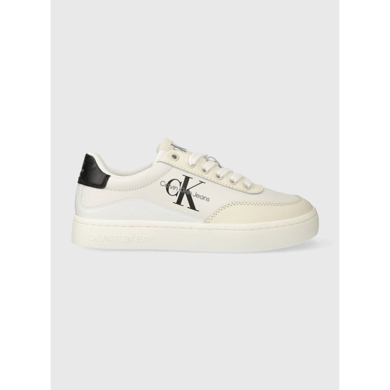 Sneakers boty Calvin Klein Jeans CLASSIC CUPSOLE LOW LACE LTH ML bílá barva, YW0YW01296