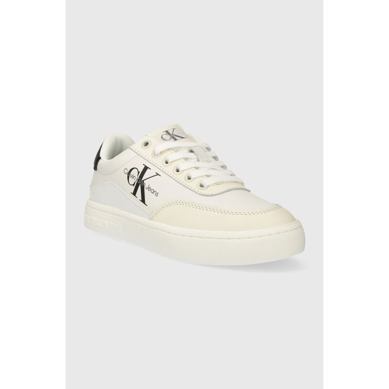 Sneakers boty Calvin Klein Jeans CLASSIC CUPSOLE LOW LACE LTH ML bílá barva, YW0YW01296