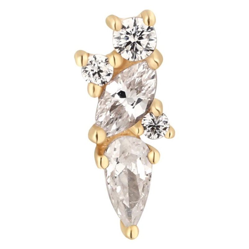 Buddha jewelry Bezzávitová koncovka piercingu Visionary ze 14 kt