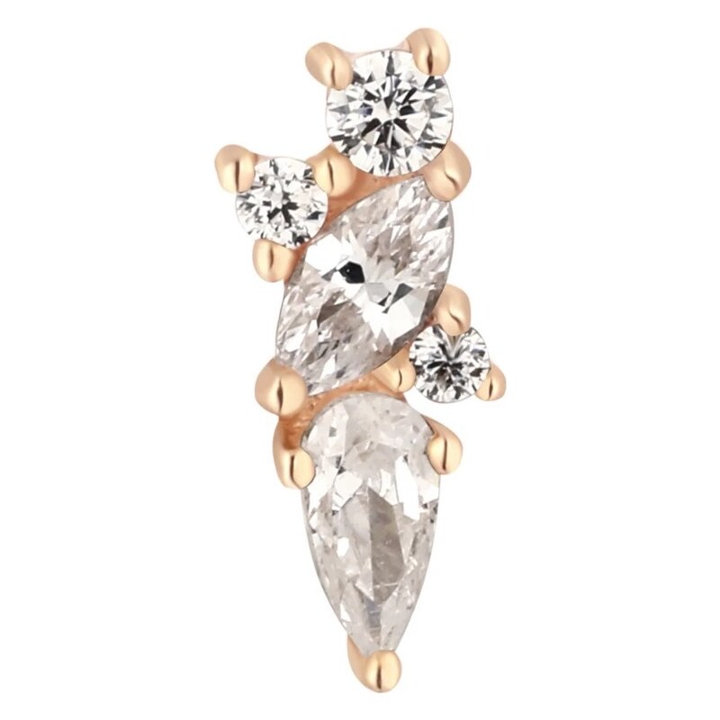 Buddha jewelry Bezzávitová koncovka piercingu Visionary ze 14 kt