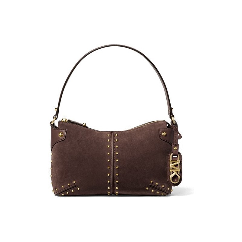 Michael Kors Astor large shoulder bag semišová kabelka tmavě hnědá