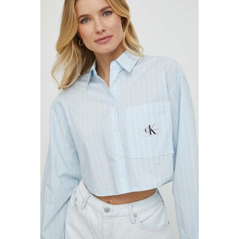 Košile Calvin Klein Jeans relaxed, s klasickým límcem