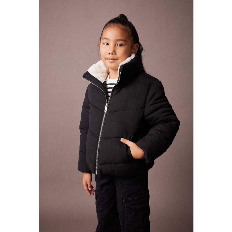 DEFACTO High Neck Plush Puffer Jacket