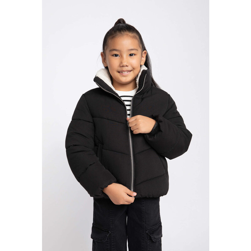 DEFACTO High Neck Plush Puffer Jacket