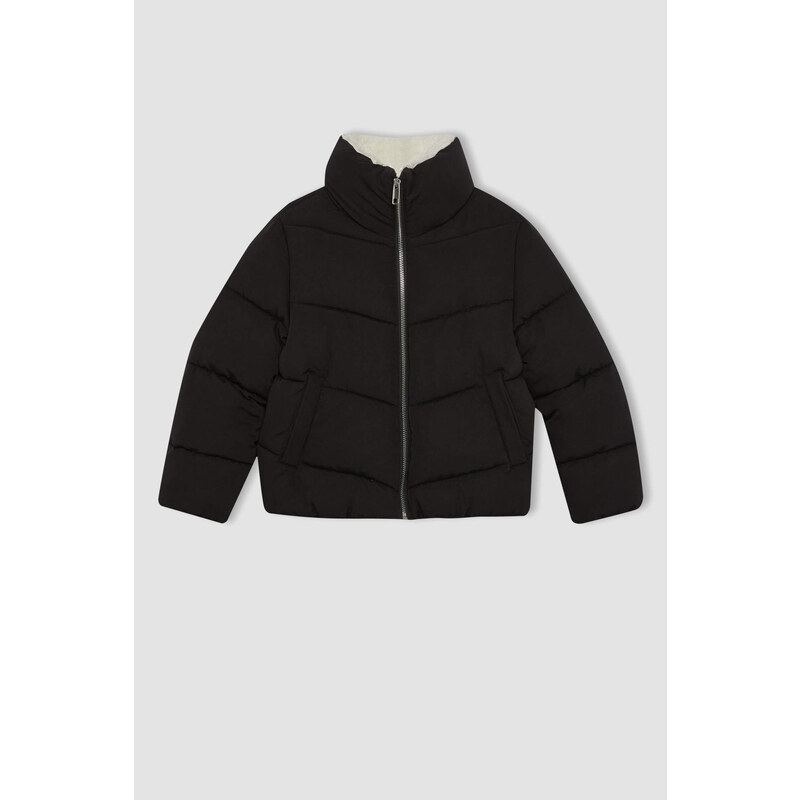 DEFACTO High Neck Plush Puffer Jacket