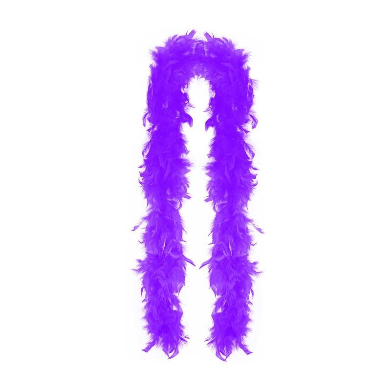 RAPPA Boa fialové s peřím - Charlestone - 180 cm