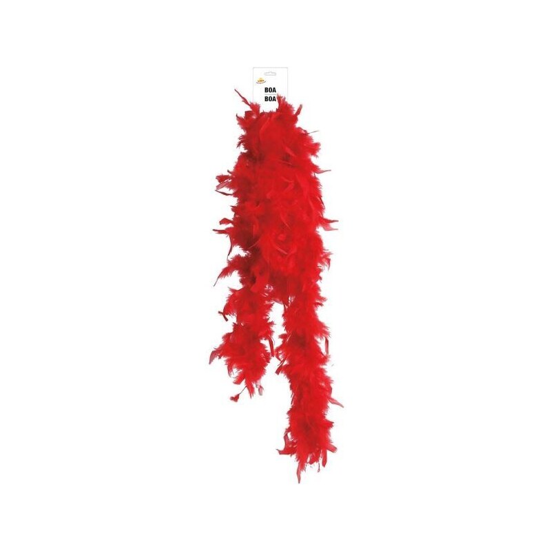 GUIRCA Boa červené s peřím - Charlestone - 180 cm