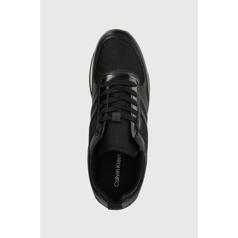 Sneakers boty Calvin Klein LOW TOP LACE UP JAQ MONO černá barva, HM0HM01343