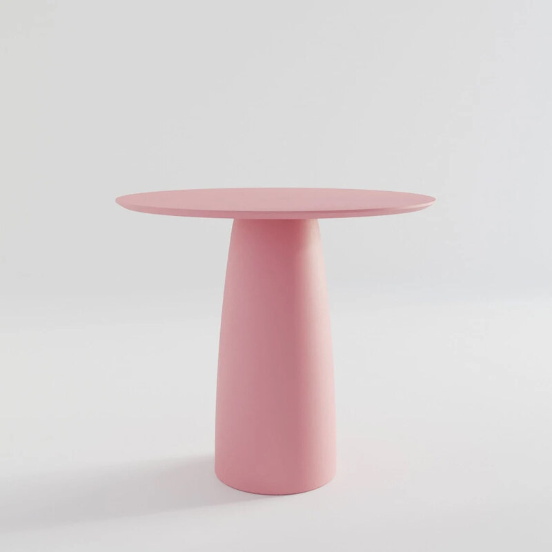 Kopar Lakovaný jídelní stůl kruh D850mm Antique Pink RAL 3014