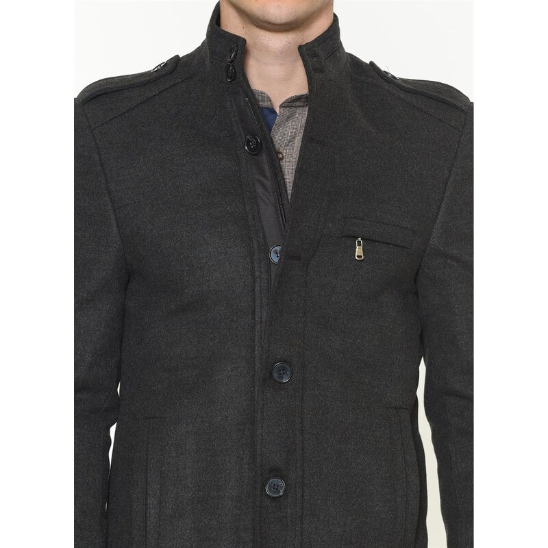 PLT8378 DEWBERRY MEN'S COAT-STRAIGHT ANTHRACITE