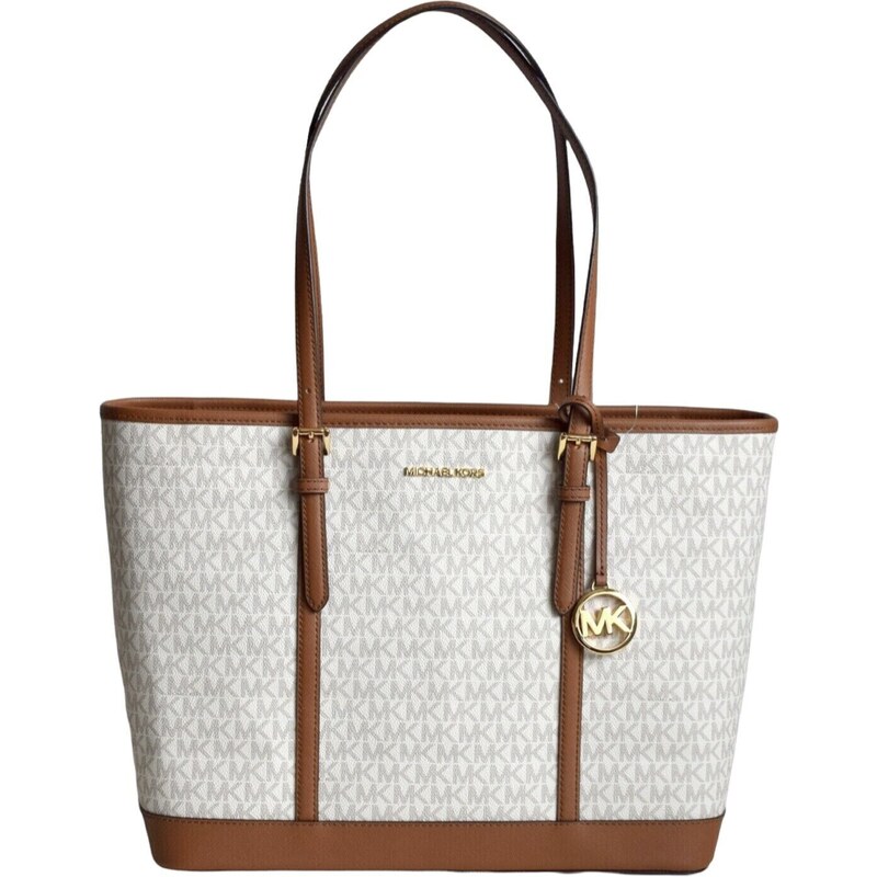 Kabelka Michael Kors lg Jet Set tote logo vanilla