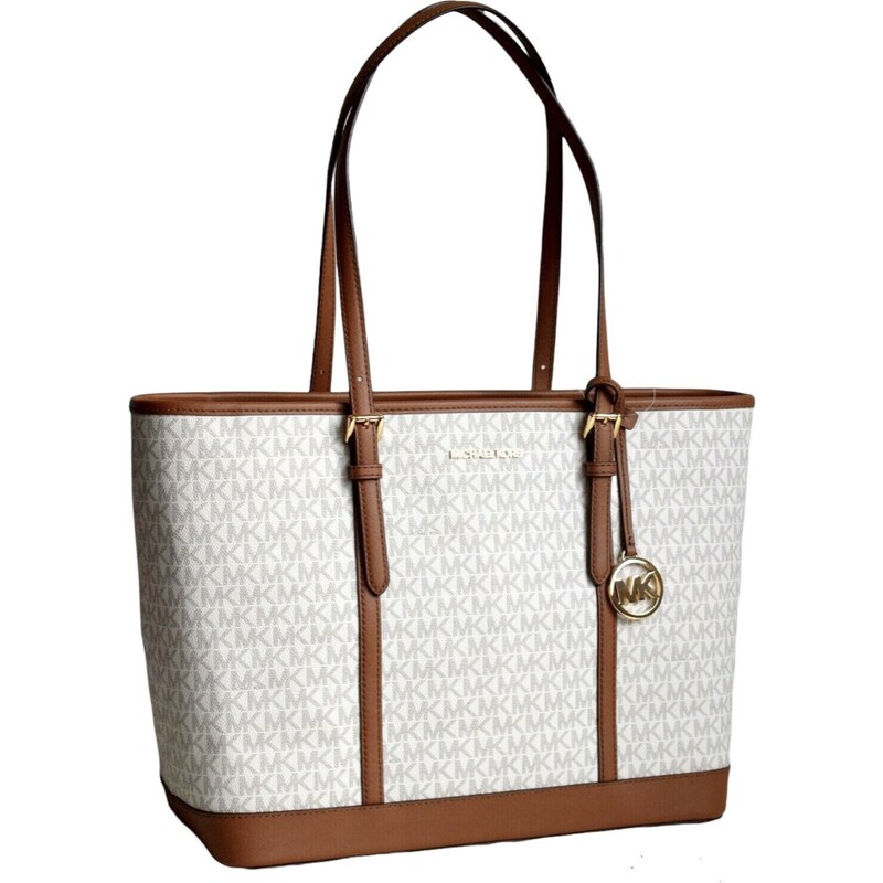 Kabelka Michael Kors lg Jet Set tote logo vanilla