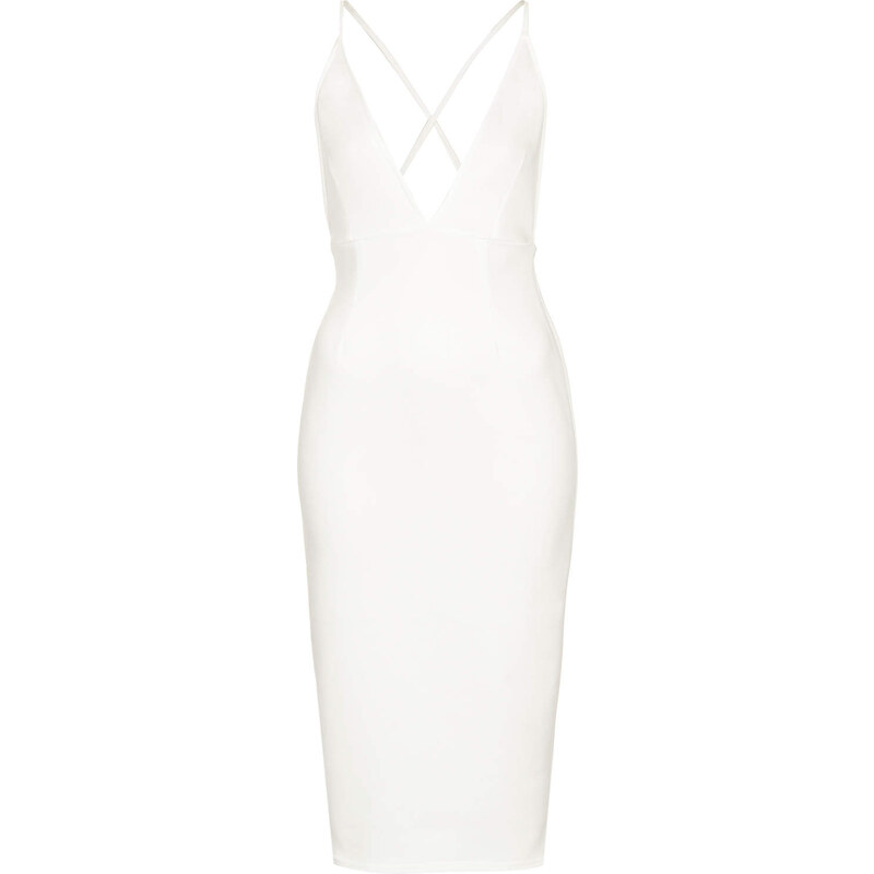 Topshop **Plunging V Cross Back Bodycon Dress by Oh My Love