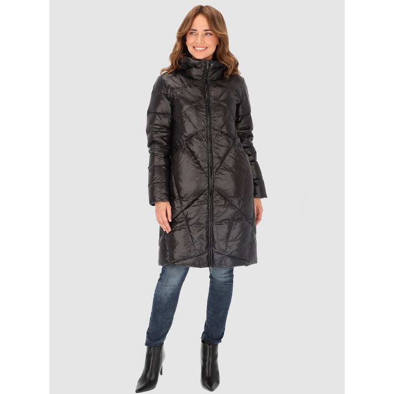PERSO Womans Quilted womens real down jacket with a zipper