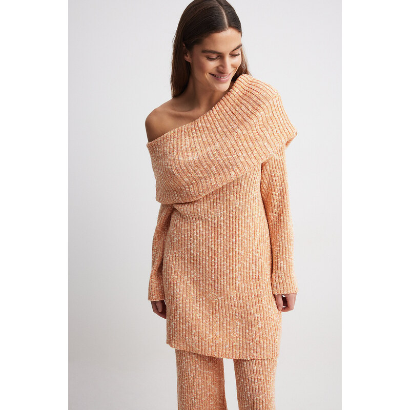 Julieta Padros x NA-KD Big Collar Knitted Long Sweater