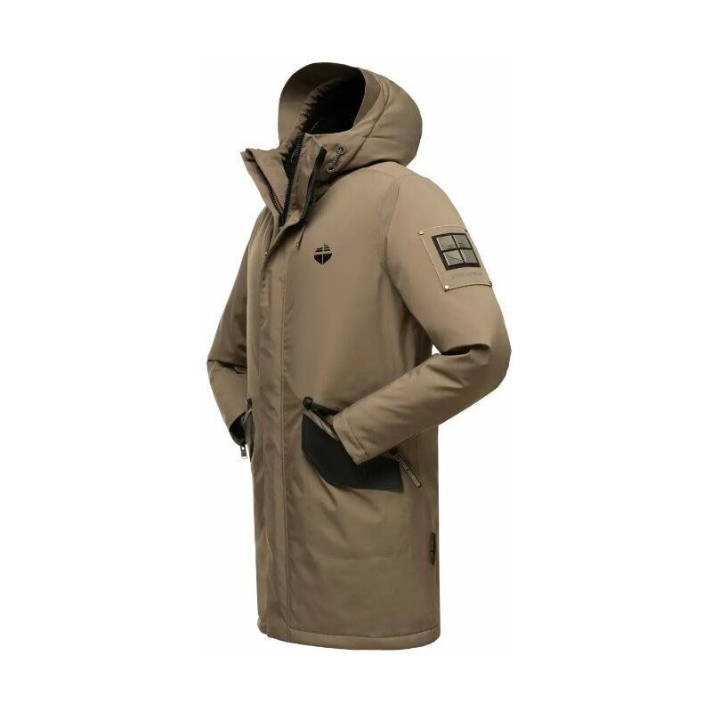 Zimní kabát / pánská zimní dlouhá bunda Ragaan Stone Harbour - STONE BROWN