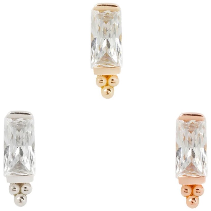 Buddha jewelry Bezzávitová koncovka piercingu Dior ze 14 kt zlata 585 88166376
