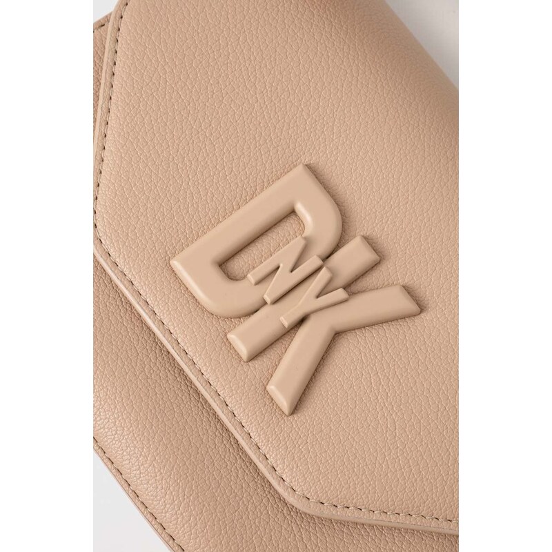 Kožená kabelka Dkny béžová barva, R41EKC54