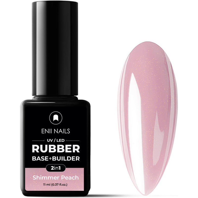 ENII NAILS ENII RUBBER SYSTEM 2 in 1 base & builder 11 ml (shimmer peach)