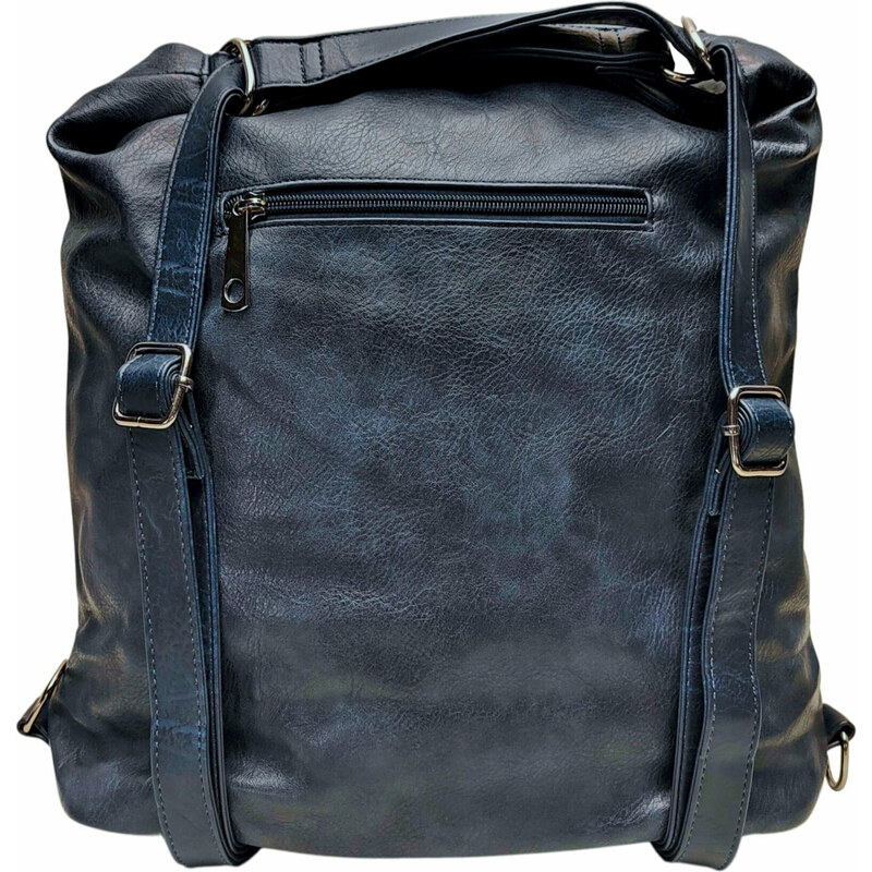 Tapple Velký tmavě modrý kabelko-batoh s kapsou