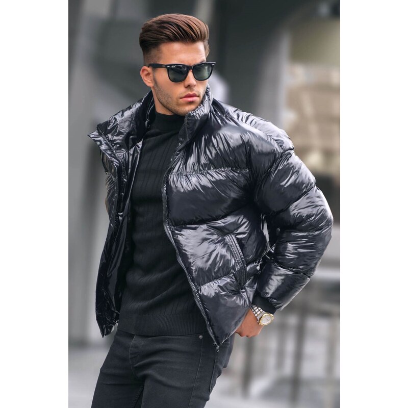 Madmext Black Shiny Basic Down Jacket 5993