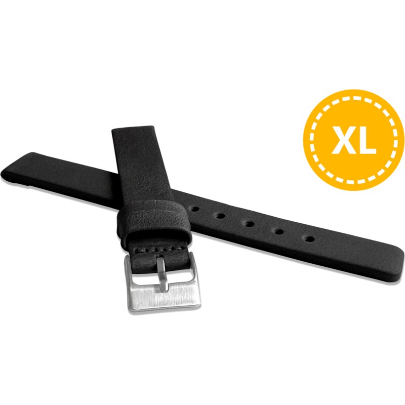 LAVVU XL Prodloužený černý hladký řemínek Plain z luxusní kůže Top 88183474