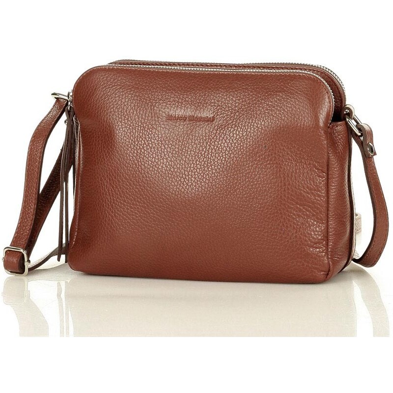 Kožená crossbody kabelka Mazzini MM410 hnědá